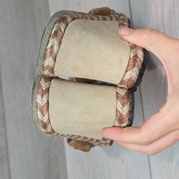 Ugg Australia Women 1689 Leather strap Sheepskin Wedge Sandals shoes sz 10 - Picture 8 of 13